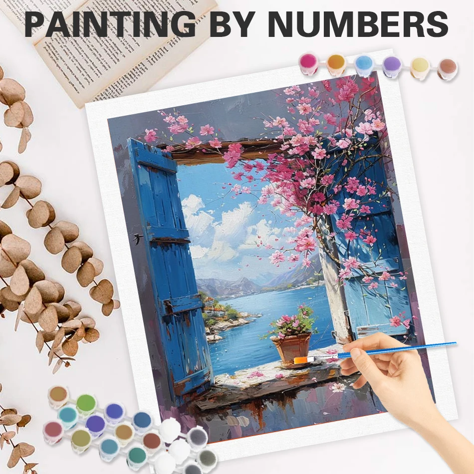 PhotoCustom Modern Diy Painting By Numbers Kits Window Landscape Coloring By Numbers Acrylic Paint 40x50cm For Adults Diy Gift
PhotoCustom Modern Diy Painting By Numbers Kits Window Landscape Coloring By Numbers Acrylic Paint 40x50cm For Adults Diy Gift