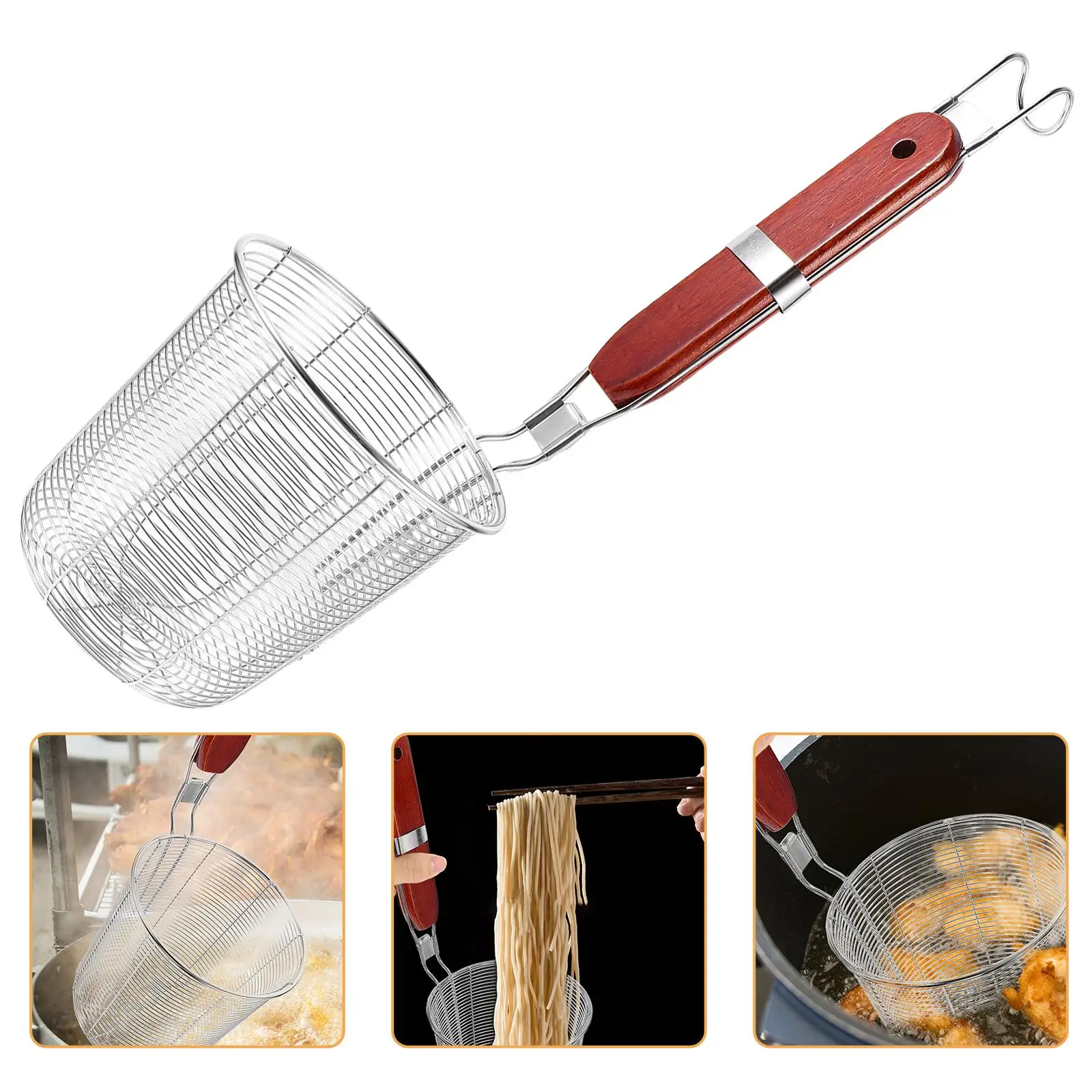 2Pcs StainlessSteelColander DurableNoodleMeshSkimmer LongWoodenHandle KitchenSpiderStrainer HomeRestaurant NoodleSpider Skimmer
2Pcs StainlessSteelColander DurableNoodleMeshSkimmer LongWoodenHandle KitchenSpiderStrainer HomeRestaurant NoodleSpider Skimmer
