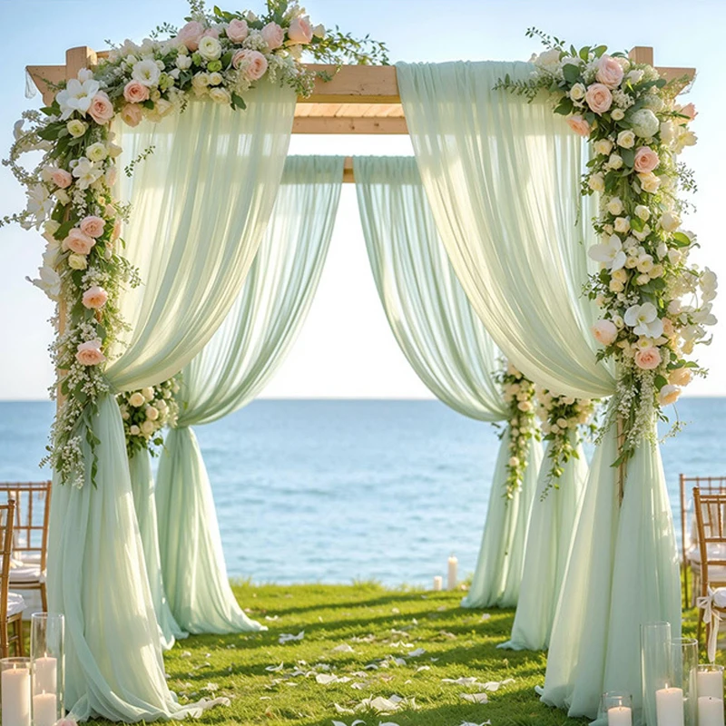 White Arch Drapes 2 Panels 70x600CM Chiffon Sheer Backdrop Curtains for Parties Ceiling Wedding Arch Reception Drapery Fabric
White Arch Drapes 2 Panels 70x600CM Chiffon Sheer Backdrop Curtains for Parties Ceiling Wedding Arch Reception Drapery Fabric