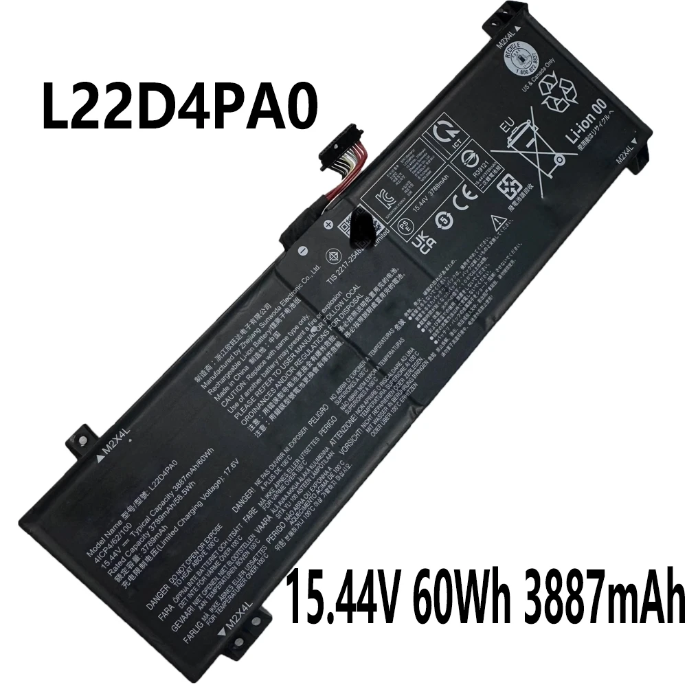 L22D4PA0 L22B4PA0 15,44 В 60 Втч 3887 мАч Аккумулятор для ноутбука Lenovo LOQ 15 15APH8 Legion Slim 5 16APH8 16IRH8 L22L4PA0 L22M4PA0
L22D4PA0 L22B4PA0 15,44 В 60 Втч 3887 мАч Аккумулятор для ноутбука Lenovo LOQ 15 15APH8 Legion Slim 5 16APH8 16IRH8 L22L4PA0 L22M4PA0