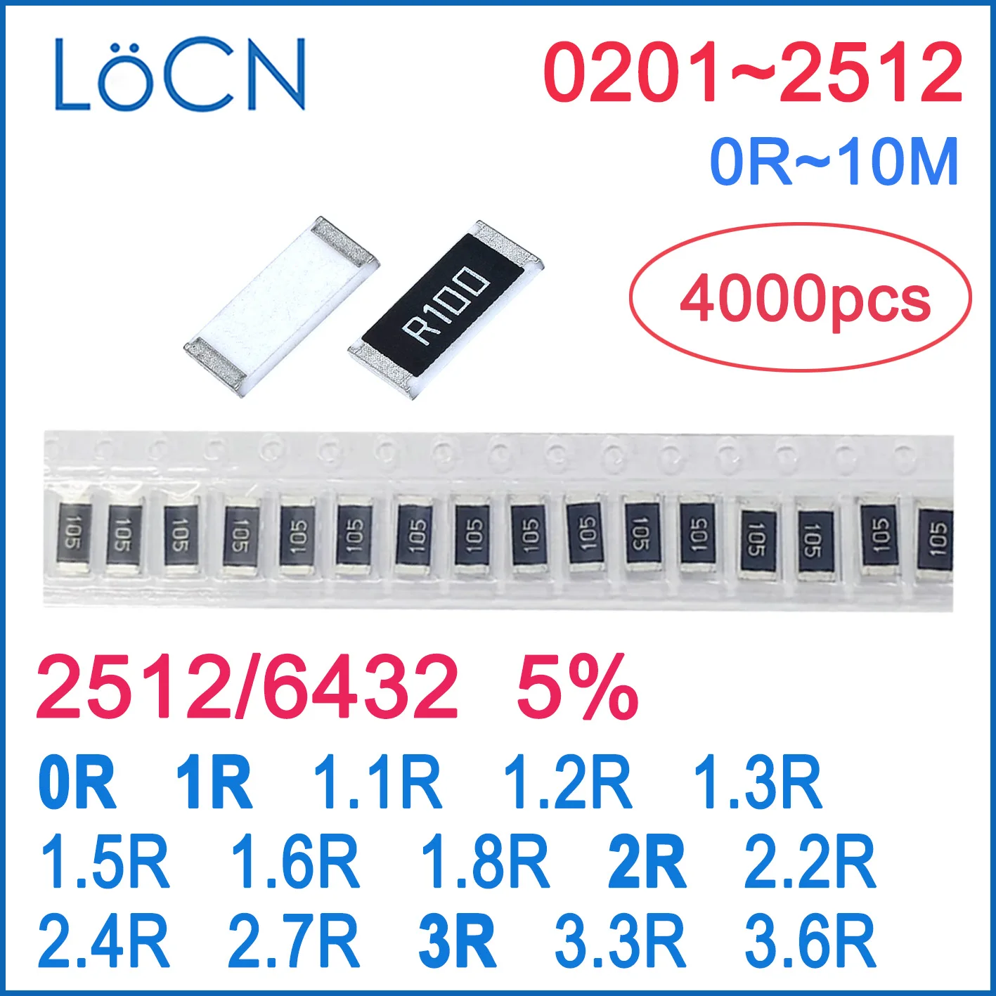2512 J 5% 4000 шт. 0R 1R 1.1R 1.2R 1.3R 1.5R 1.6R 1.8R 2R 2.2R 2.4R 2.7R 3R 3.3R 3.6R OHM Высококачественный резистор 6432 SMD
2512 J 5% 4000 шт. 0R 1R 1.1R 1.2R 1.3R 1.5R 1.6R 1.8R 2R 2.2R 2.4R 2.7R 3R 3.3R 3.6R OHM Высококачественный резистор 6432 SMD