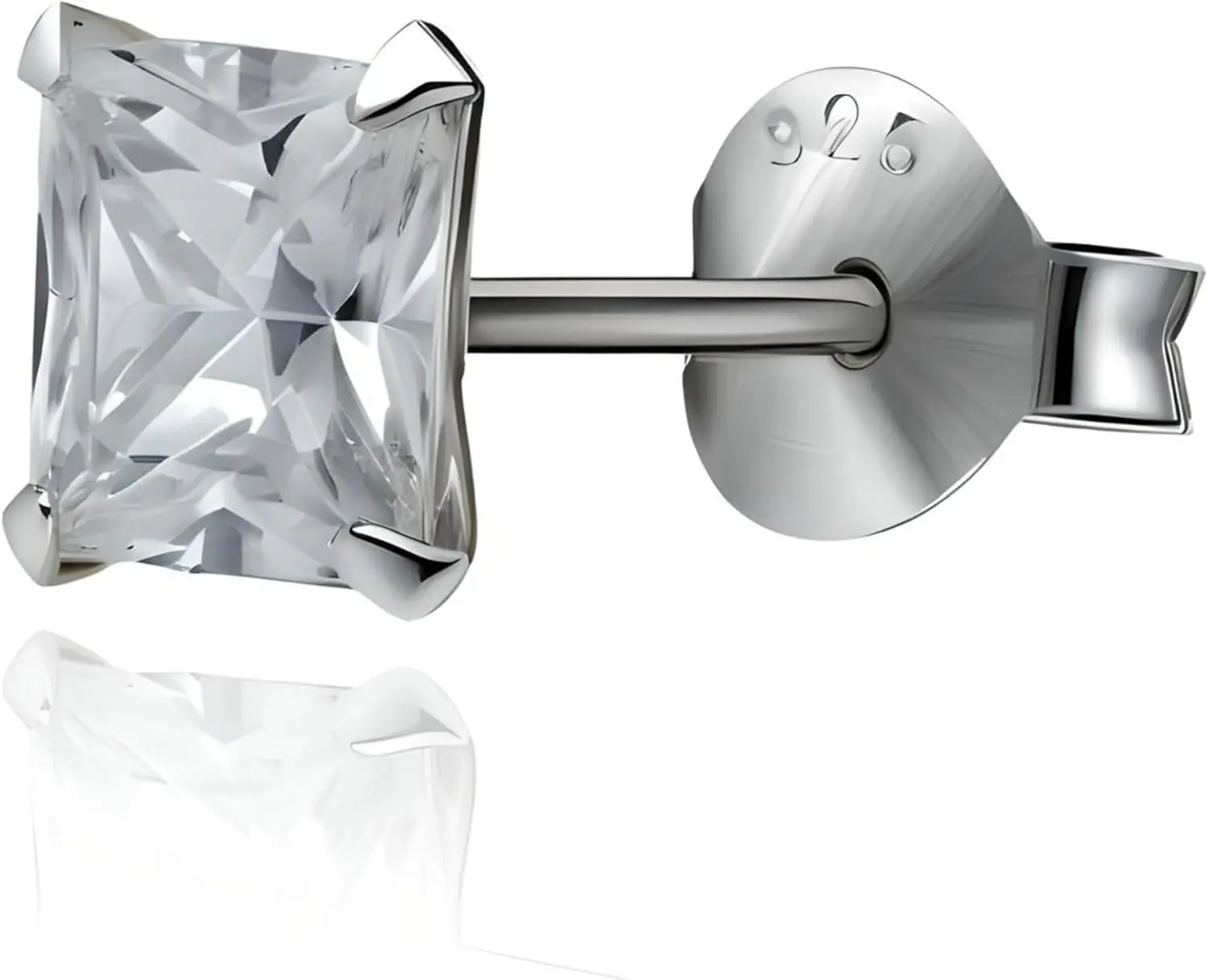 MENS Princess Cut/Square Simulated Diamond Cubic Zirconia (CZ) Sterling Silver Stud Earrings/Ear
MENS Princess Cut/Square Simulated Diamond Cubic Zirconia (CZ) Sterling Silver Stud Earrings/Ear