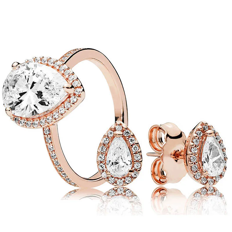925 Silver Rose Gold Shining Large Teardrop Ring - A Jewelry Gift for Women To Wear
925 Silver Rose Gold Shining Large Teardrop Ring - A Jewelry Gift for Women To Wear