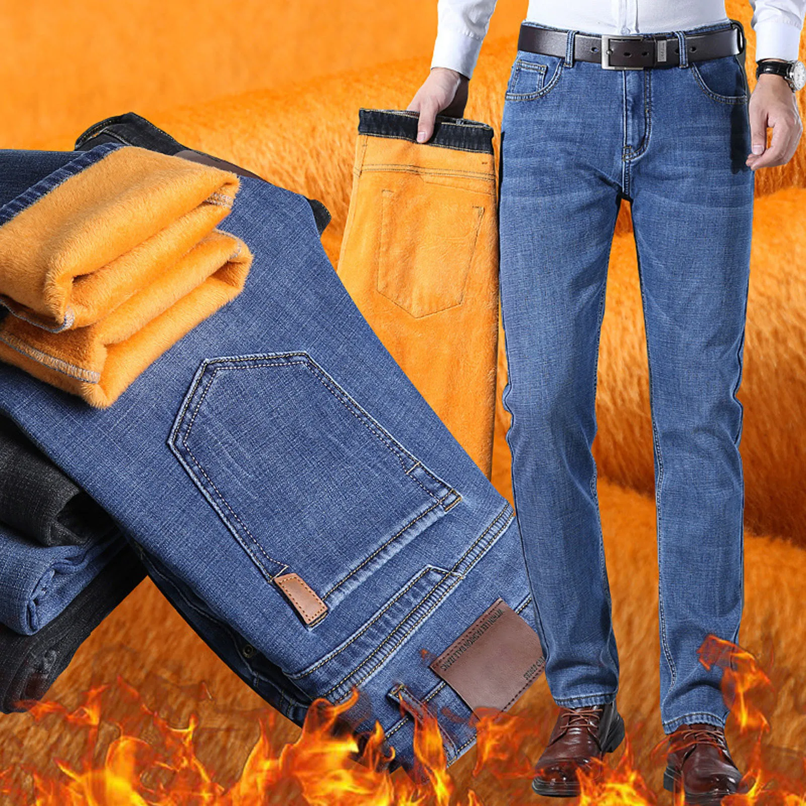 2025 Mens Winter Classic Business Quality Famous Brand Fleece Pants Straight Trousers Winter Thermal Warm Plush Stretch Jeans
2025 Mens Winter Classic Business Quality Famous Brand Fleece Pants Straight Trousers Winter Thermal Warm Plush Stretch Jeans