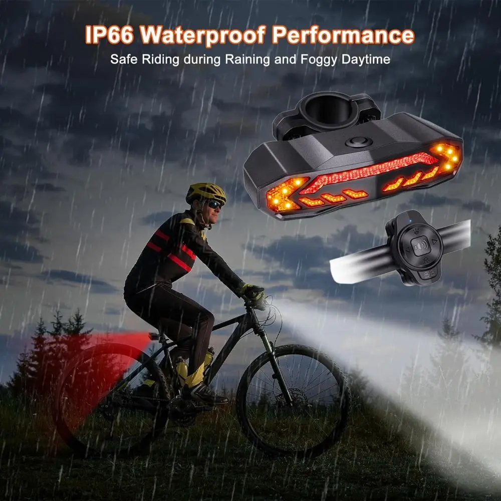 with Turn Signals Smart Bike Tail Light Anti-Theft with Electric Bell Rear Light Safety USB Rechargeable Automatic Brake Light
with Turn Signals Smart Bike Tail Light Anti-Theft with Electric Bell Rear Light Safety USB Rechargeable Automatic Brake Light