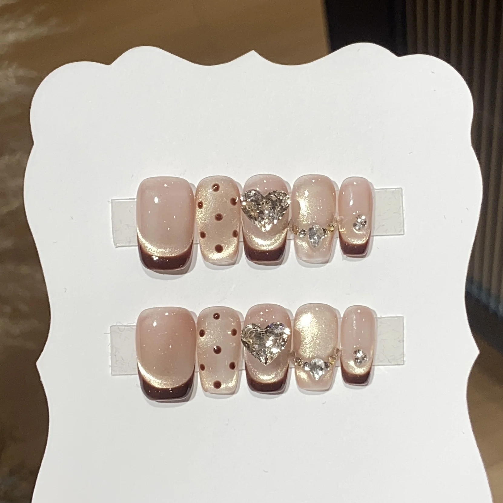 Full Handmade French Short Square Round Fake Nails Glitter Red Cat Eye Press On Nails Spots False Nail Tips Heart Diamond Design
Full Handmade French Short Square Round Fake Nails Glitter Red Cat Eye Press On Nails Spots False Nail Tips Heart Diamond Design