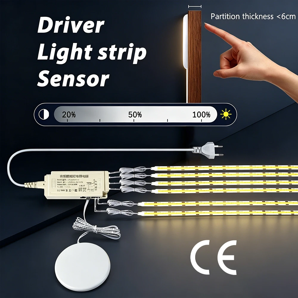 Dimmable LED Cabinet Light COB Strip Kitchen Shelf Pantry Showcase Bedroom Closet Backlight Lamp Hand Touch Motion Sensor Switch
Dimmable LED Cabinet Light COB Strip Kitchen Shelf Pantry Showcase Bedroom Closet Backlight Lamp Hand Touch Motion Sensor Switch