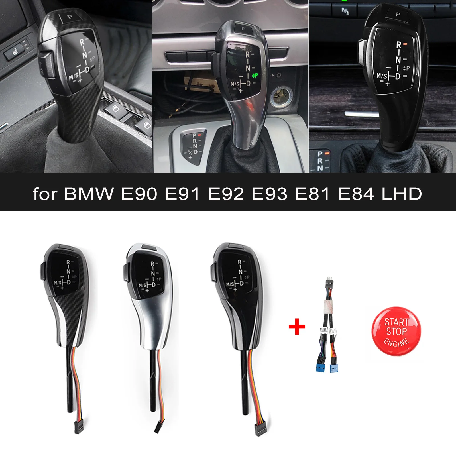 LED Gear Shift Knob Thumb Type Shifter Lever Head Retrofit Kit with One Click Start Button for BMW E90 E91 E92 E93 E81 E84 LHD
LED Gear Shift Knob Thumb Type Shifter Lever Head Retrofit Kit with One Click Start Button for BMW E90 E91 E92 E93 E81 E84 LHD