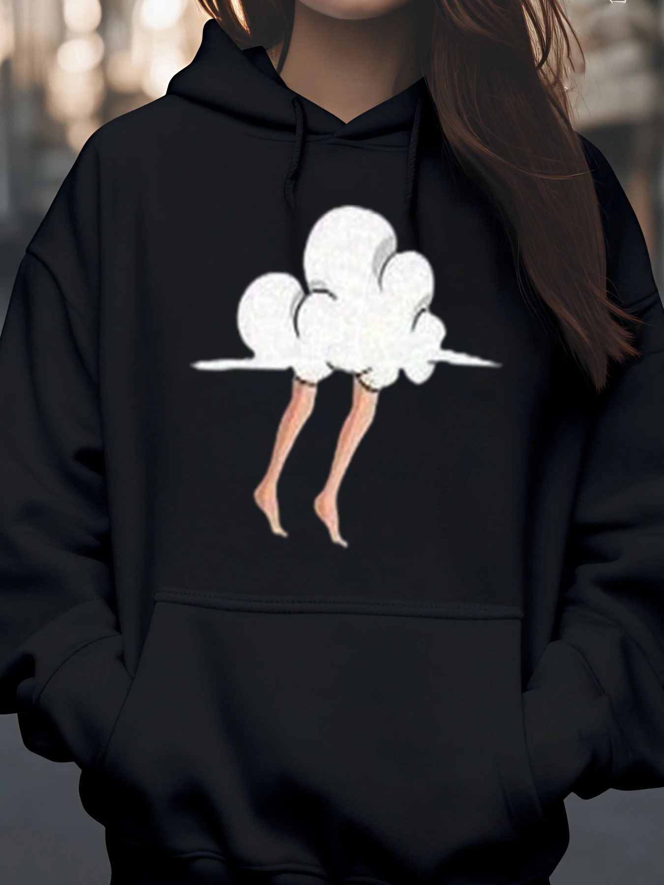 Толстовка с принтом облаков и ног, осенне-зимняя повседневная одежда, женская мода
Толстовка с принтом облаков и ног, осенне-зимняя повседневная одежда, женская мода