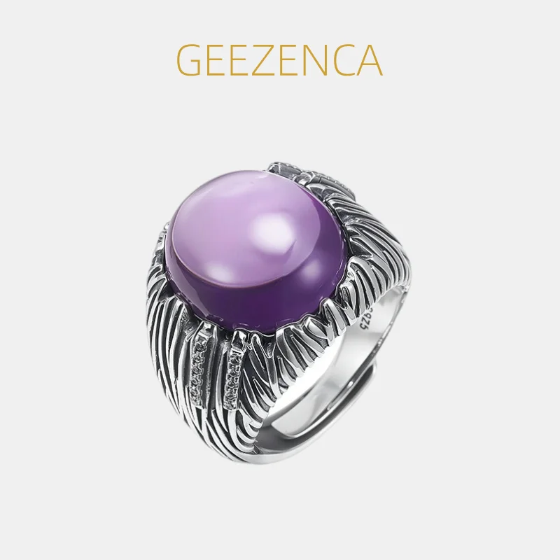 GEEZENCA настоящее серебро 925, резная линия, овальный аметист, женское массивное кольцо, персонализированные модные роскошные массивные открытые кольца, подарок для влюбленных
GEEZENCA настоящее серебро 925, резная линия, овальный аметист, женское массивное кольцо, персонализированные модные роскошные массивные открытые кольца, подарок для влюбленных