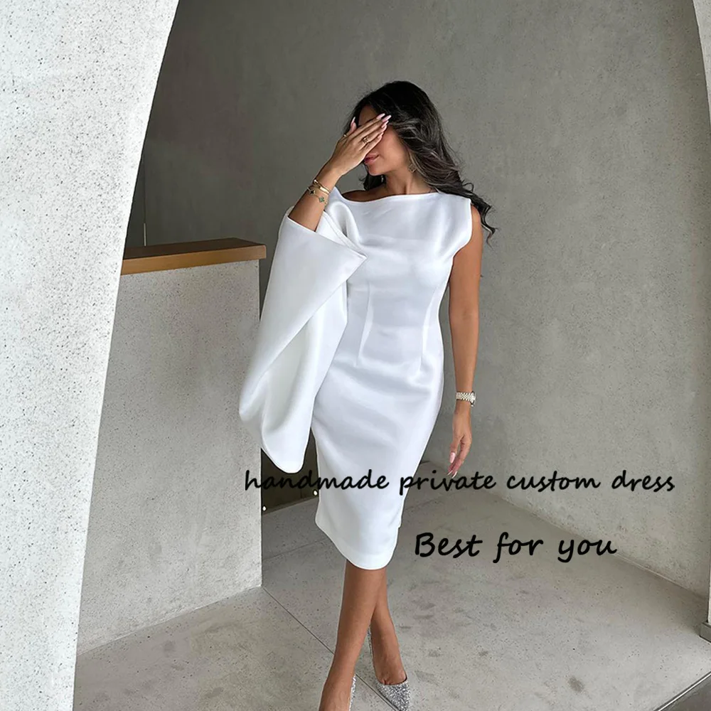 White Satin One Shoulder Evening Prom Dresses Arabian Dubai Mermaid Formal Party Dress Tea Length Evening Gowns
White Satin One Shoulder Evening Prom Dresses Arabian Dubai Mermaid Formal Party Dress Tea Length Evening Gowns
