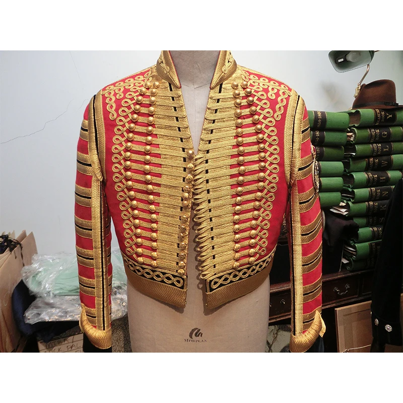 Custom Made Gothic Historical Royal Military Jacket Regency Hussar Military Red Costume With Gold Trim Mens Romantic Jacket
Custom Made Gothic Historical Royal Military Jacket Regency Hussar Military Red Costume With Gold Trim Mens Romantic Jacket