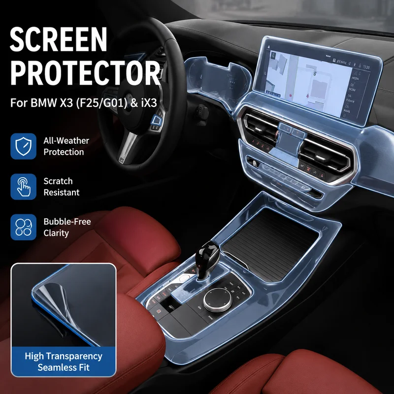 Screen Protector Film for BMW X3 (F25/G01) and iX3 Interior Trim Accessories, Easy Installation, All-Weather Protection
Screen Protector Film for BMW X3 (F25/G01) and iX3 Interior Trim Accessories, Easy Installation, All-Weather Protection