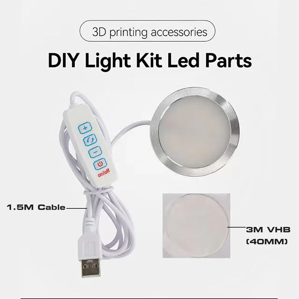 For Bambu Lab Led Lamp Kit Adjustable Light Kit Led Light Parts Hardware DIY Model white /cold/warm light Without Lamp shell 001
For Bambu Lab Led Lamp Kit Adjustable Light Kit Led Light Parts Hardware DIY Model white /cold/warm light Without Lamp shell 001