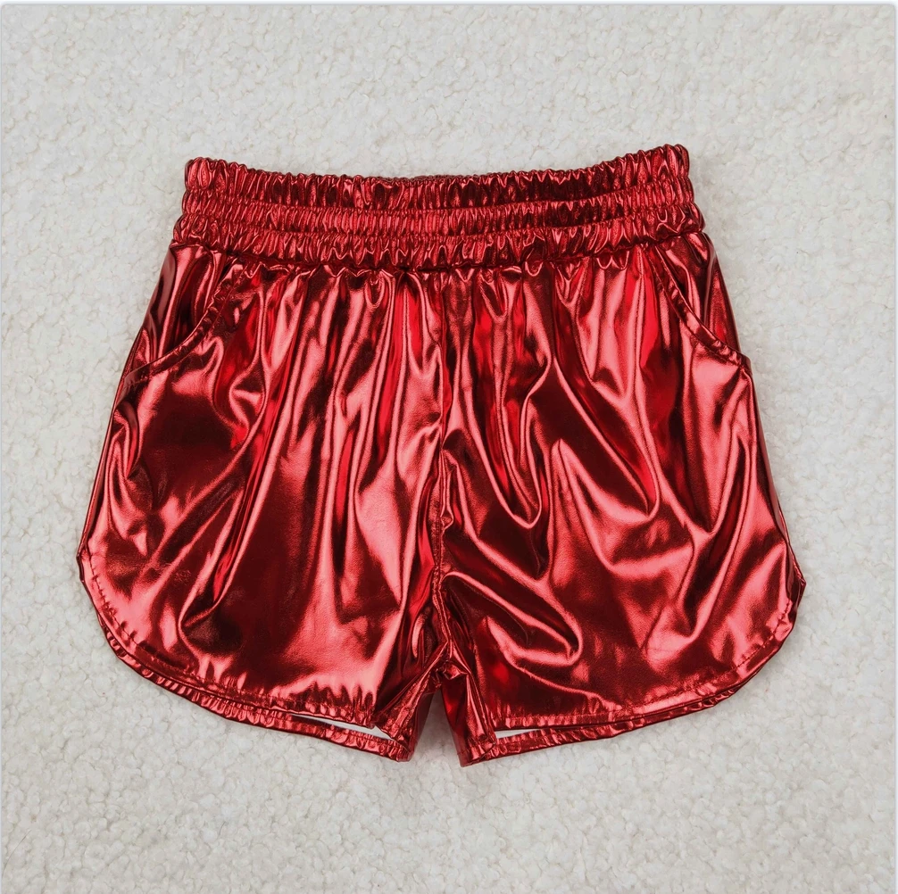 RTS wholesale Toddler baby girls shorts clothes Baby Girls Red Pocket Leather Metallic Elastic Bottom Shorts 
RTS wholesale Toddler baby girls shorts clothes Baby Girls Red Pocket Leather Metallic Elastic Bottom Shorts