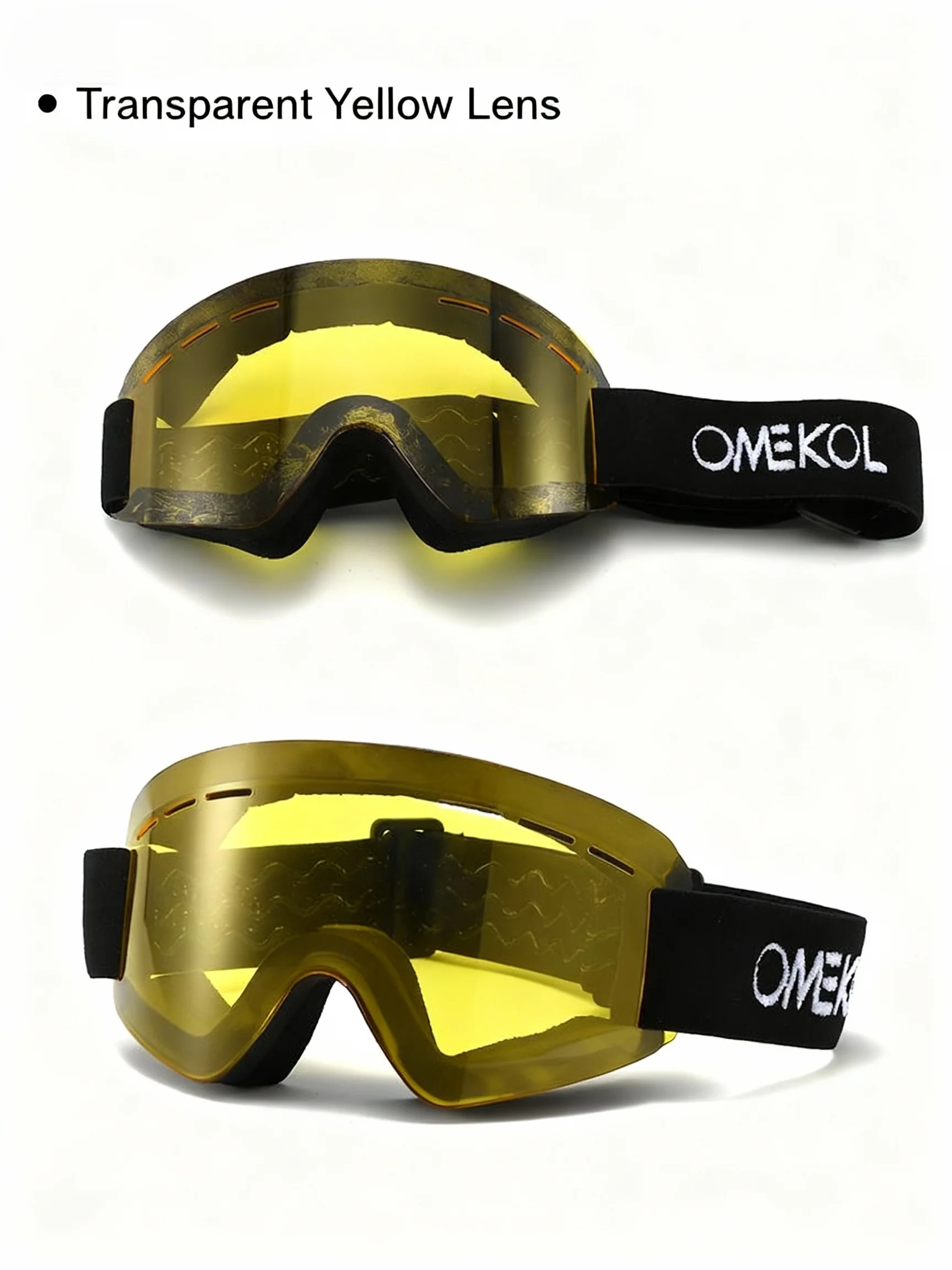 OMEKOL Ski Goggles Simple Cylindrical Design Anti-Fog Windproof UV Protection Lightweight Motorcycle Riding Goggles