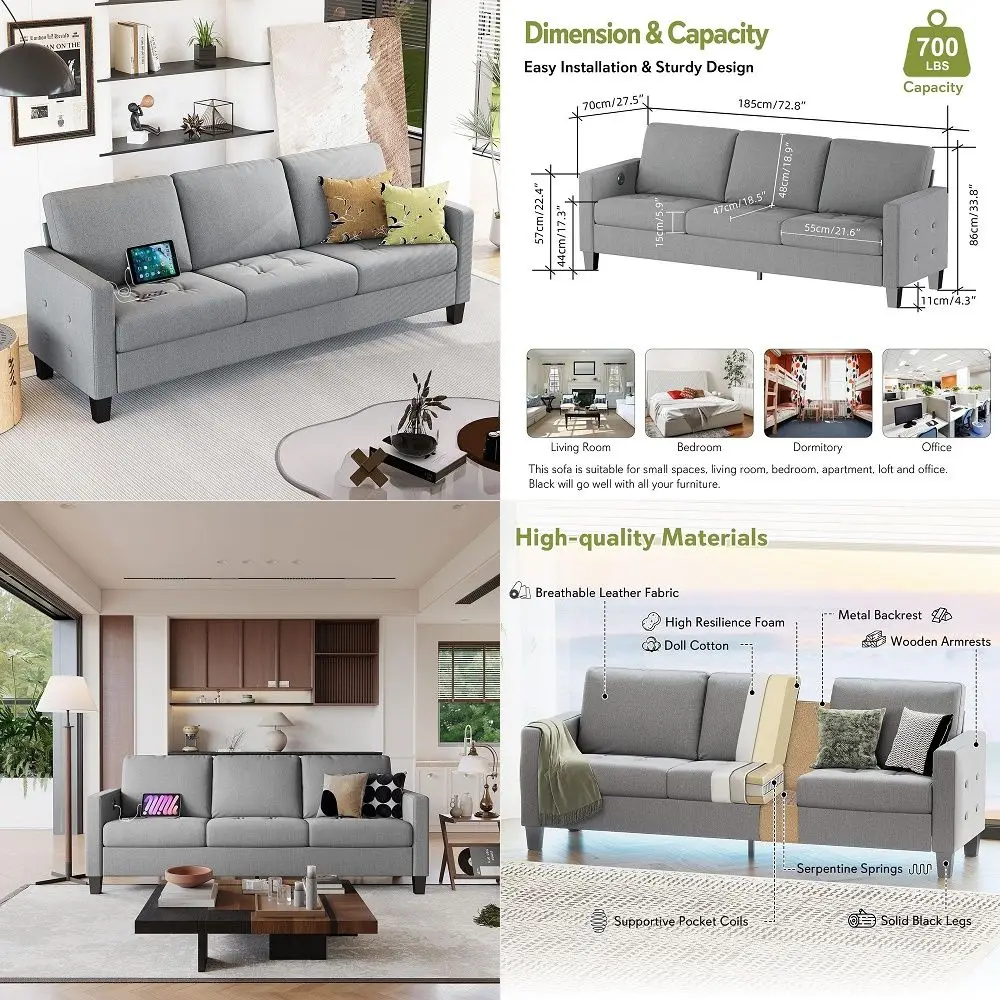 3 Seater Sofa Couch with Deep Seats, 89 Mid Century Modern Upholstered Sofa with Armrests, Comfy Couches for Living Room, Bedro
3 Seater Sofa Couch with Deep Seats, 89 Mid Century Modern Upholstered Sofa with Armrests, Comfy Couches for Living Room, Bedro