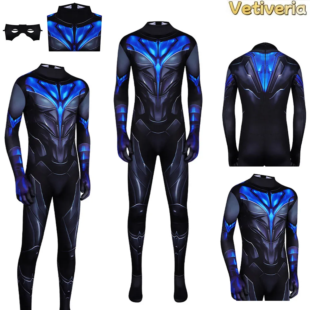 Мужской костюм Nightwing для косплея, комбинезон, маска для глаз, наряды для ролевых игр, маскарадный костюм для взрослых на Хэллоуин, карнавальный костюм для вечеринок
Мужской костюм Nightwing для косплея, комбинезон, маска для глаз, наряды для ролевых игр, маскарадный костюм для взрослых на Хэллоуин, карнавальный костюм для вечеринок