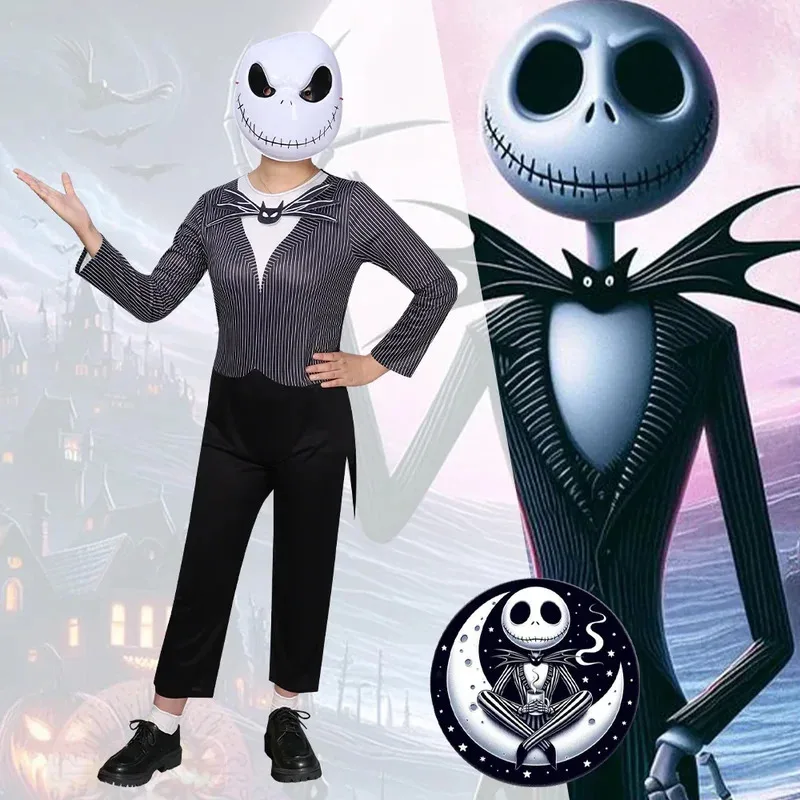 The Nightmare Before Christmas Child Jumpsuit Cosplay Costume Jack Skellington Kids Bodysuit with Mask Suit Halloween Dress Up
The Nightmare Before Christmas Child Jumpsuit Cosplay Costume Jack Skellington Kids Bodysuit with Mask Suit Halloween Dress Up