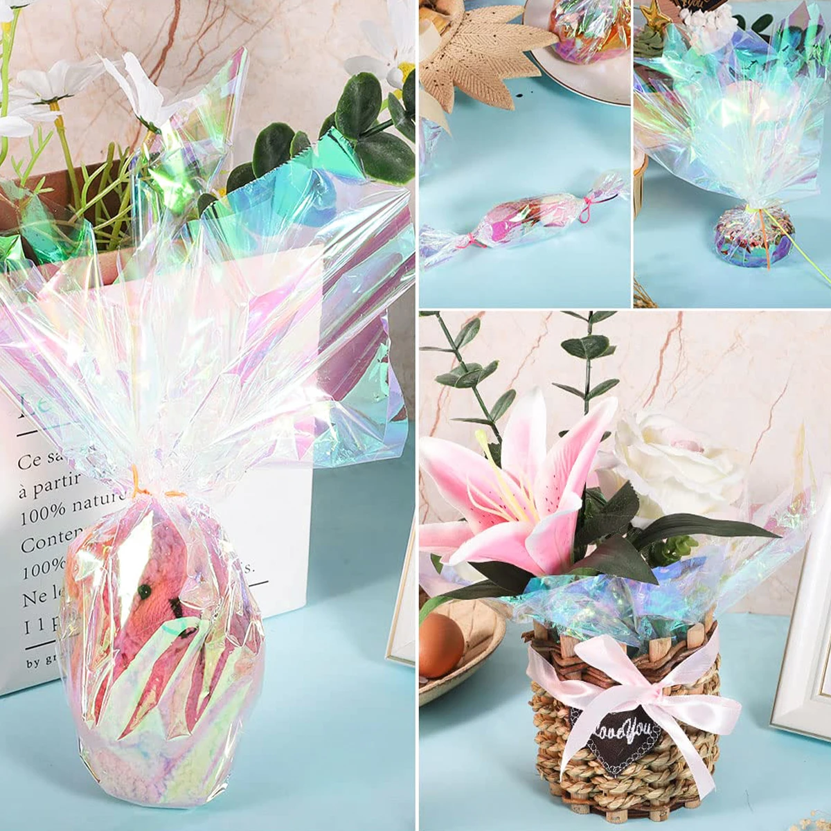 Laser Iridescent Clear Paper Flower Gift Wrapping Paper for Wedding Birthday Party Supplies DIY Jewelry Fillings Bows Making
Laser Iridescent Clear Paper Flower Gift Wrapping Paper for Wedding Birthday Party Supplies DIY Jewelry Fillings Bows Making