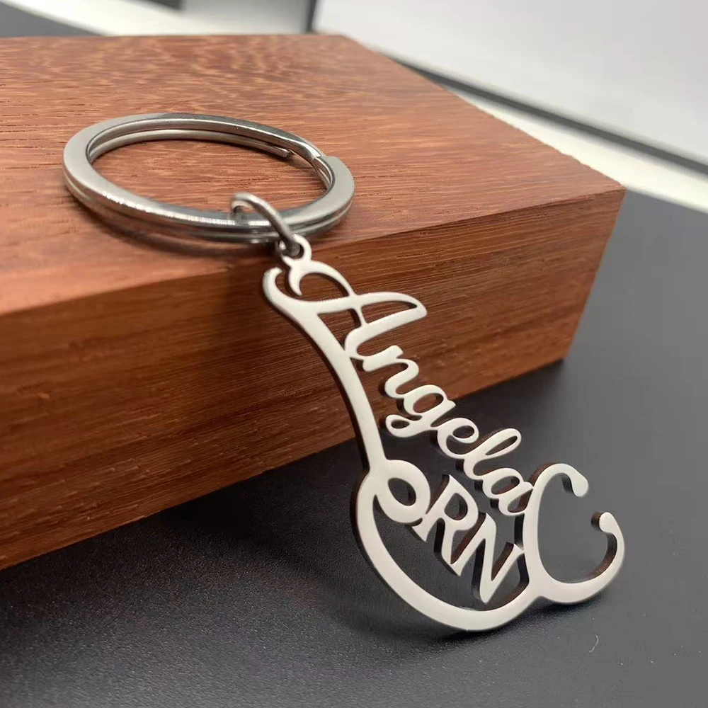 Custom Name RN Stethoscope Keychain, Stainless Steel Medical Nurse Keyring Accessory
Custom Name RN Stethoscope Keychain, Stainless Steel Medical Nurse Keyring Accessory