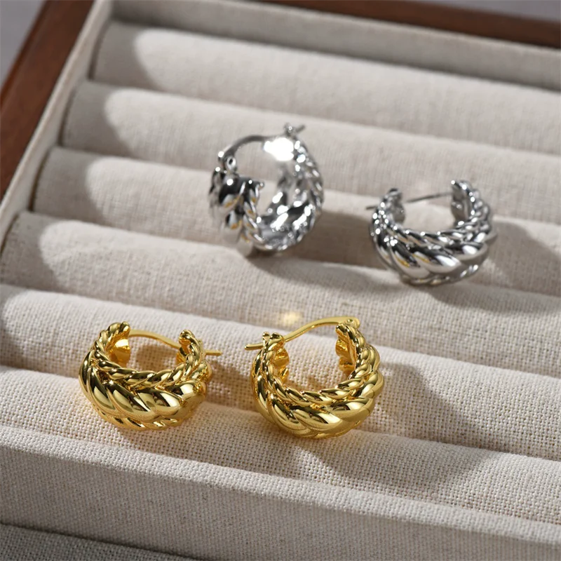 Fashion Vintage Metal Fried Dough Twists Woven Earrings for Women Trendy Simple Elegant Exquisite All-match Jewelry Gift
Fashion Vintage Metal Fried Dough Twists Woven Earrings for Women Trendy Simple Elegant Exquisite All-match Jewelry Gift