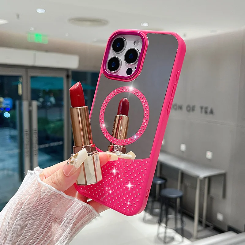 Luxury Stylish MagSafe Diamond Colored Mirror Case for iPhone 16 Pro Max 15 14 13 12 11 Pro Max Wireless Charging Magnetic Cover
Luxury Stylish MagSafe Diamond Colored Mirror Case for iPhone 16 Pro Max 15 14 13 12 11 Pro Max Wireless Charging Magnetic Cover