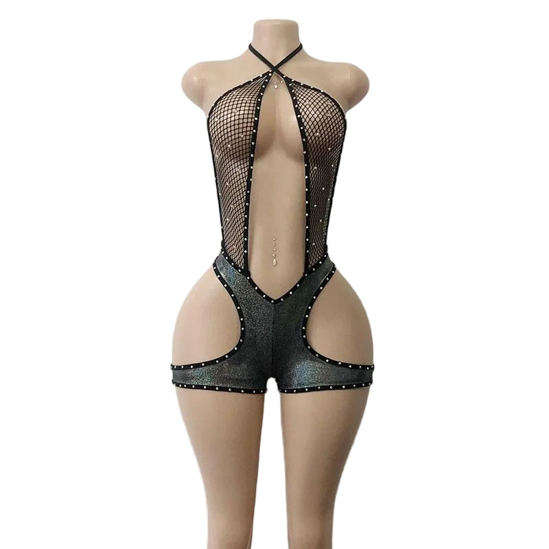 Custom White AB Rhinestones Bodysuit Dancewear Shorts Ladies Nylon Fishnet Thong Exotic Female Stripper Outfits Sexy Costume
Custom White AB Rhinestones Bodysuit Dancewear Shorts Ladies Nylon Fishnet Thong Exotic Female Stripper Outfits Sexy Costume