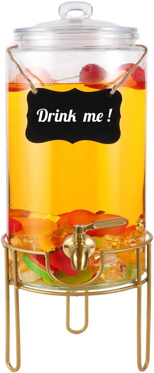 1 Gallon Glass Drink Dispenser with Stainless Steel Spigot, Chalkboard & Marker for Parties Lemonade Juice Tea
1 Gallon Glass Drink Dispenser with Stainless Steel Spigot, Chalkboard & Marker for Parties Lemonade Juice Tea