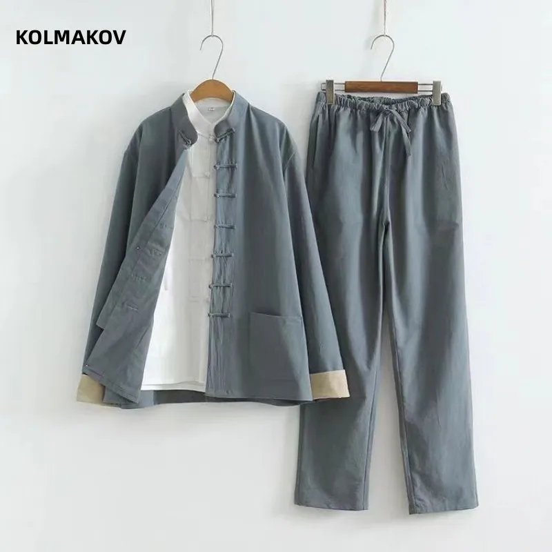 (Jacket+shirt + trousers) 2024 autumn fashion men shirt Cotton and linen jackets men's High quality shirts 3 Piece size M-4XL
(Jacket+shirt + trousers) 2024 autumn fashion men shirt Cotton and linen jackets men's High quality shirts 3 Piece size M-4XL