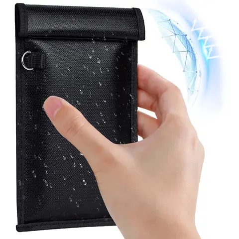 Bolsa de bloqueo de señal RFID, funda bloqueadora de llave de coche ignífuga, bolsa Faraday de bloqueo RFID impermeable para llave de coche de teléfono móvil