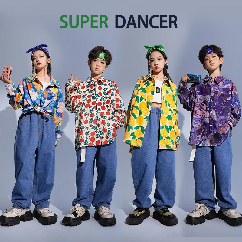 Kids Streetwear Hip Hop Clothing Girls Floral Shirt Denim Pants Children Print Blouse Boys Street Dance Jeans Jazz Clothes Sets
Kids Streetwear Hip Hop Clothing Girls Floral Shirt Denim Pants Children Print Blouse Boys Street Dance Jeans Jazz Clothes Sets