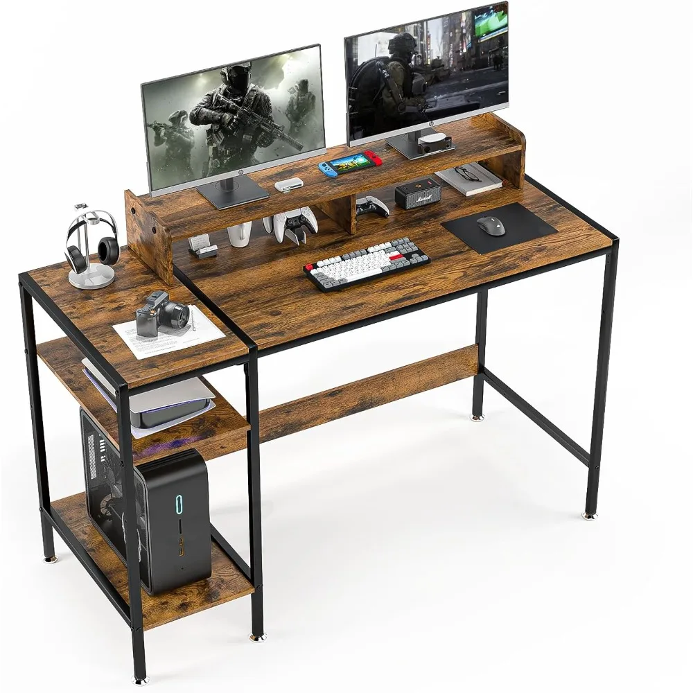 Gaming Home Office Computer Desk with Monitor Stand, Writing Desk for 2 Monitors, Adjustable Storage Space
Gaming Home Office Computer Desk with Monitor Stand, Writing Desk for 2 Monitors, Adjustable Storage Space