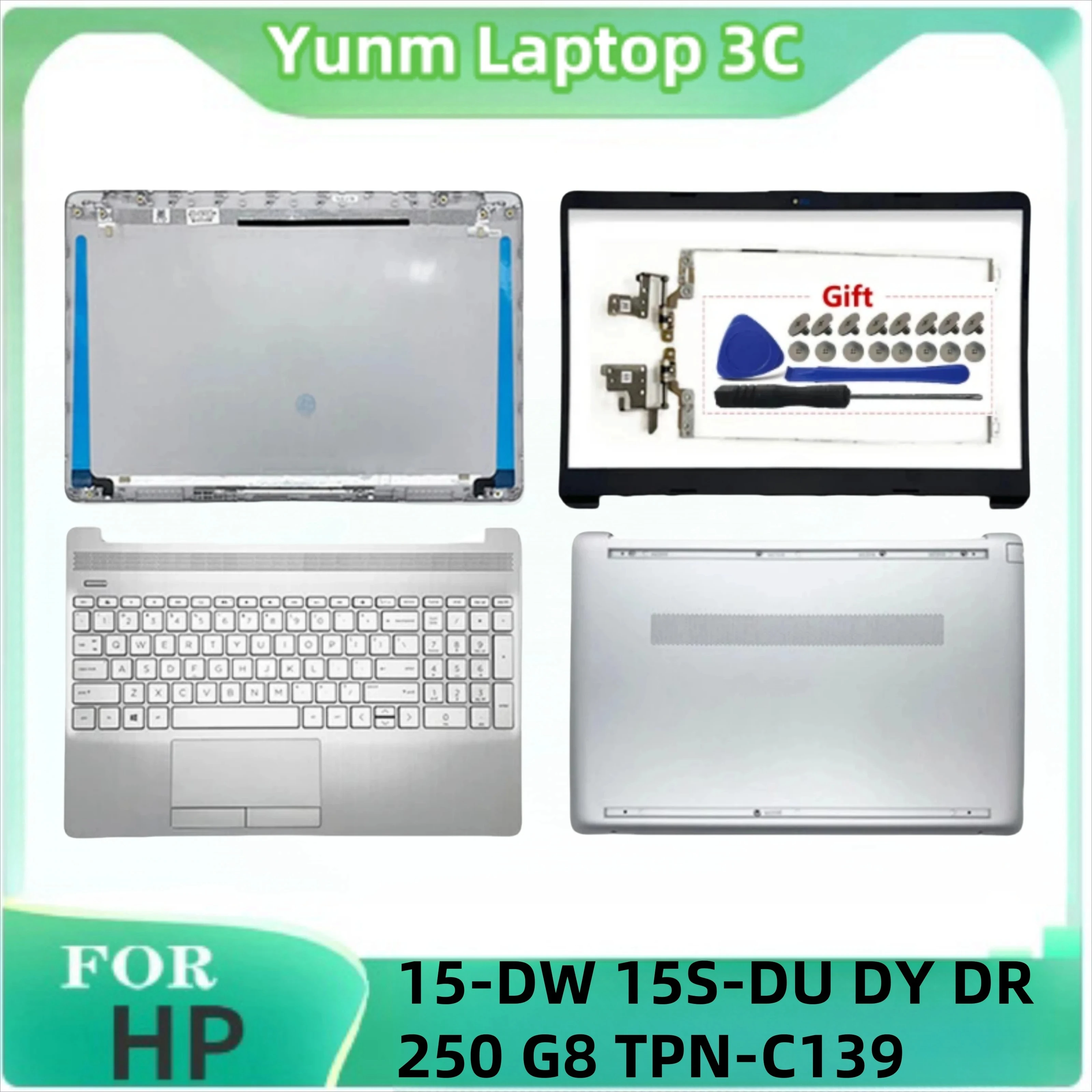 For HP 15-DW 15S-DU DY DR 250 255 G8 TPN-C139 Original Laptop LCD Back Cover Front Bezel Palm Rest Backshell L52012-001 Silver
For HP 15-DW 15S-DU DY DR 250 255 G8 TPN-C139 Original Laptop LCD Back Cover Front Bezel Palm Rest Backshell L52012-001 Silver