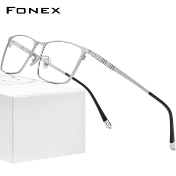 FONEX 티타늄 안경테, 남성용 사각 안경테, 2020 신제품, 클래식 풀 안경테, F85641