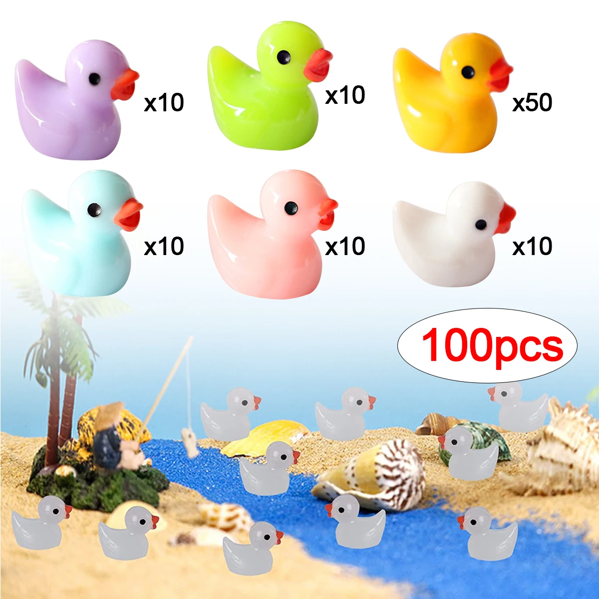 100PCS Mini Resin Ducks Bulk Tiny Ducks Set for Potted Miniature Decoration Garden Dollhouse Cake Decoration DIY Slime Kit Craft
100PCS Mini Resin Ducks Bulk Tiny Ducks Set for Potted Miniature Decoration Garden Dollhouse Cake Decoration DIY Slime Kit Craft