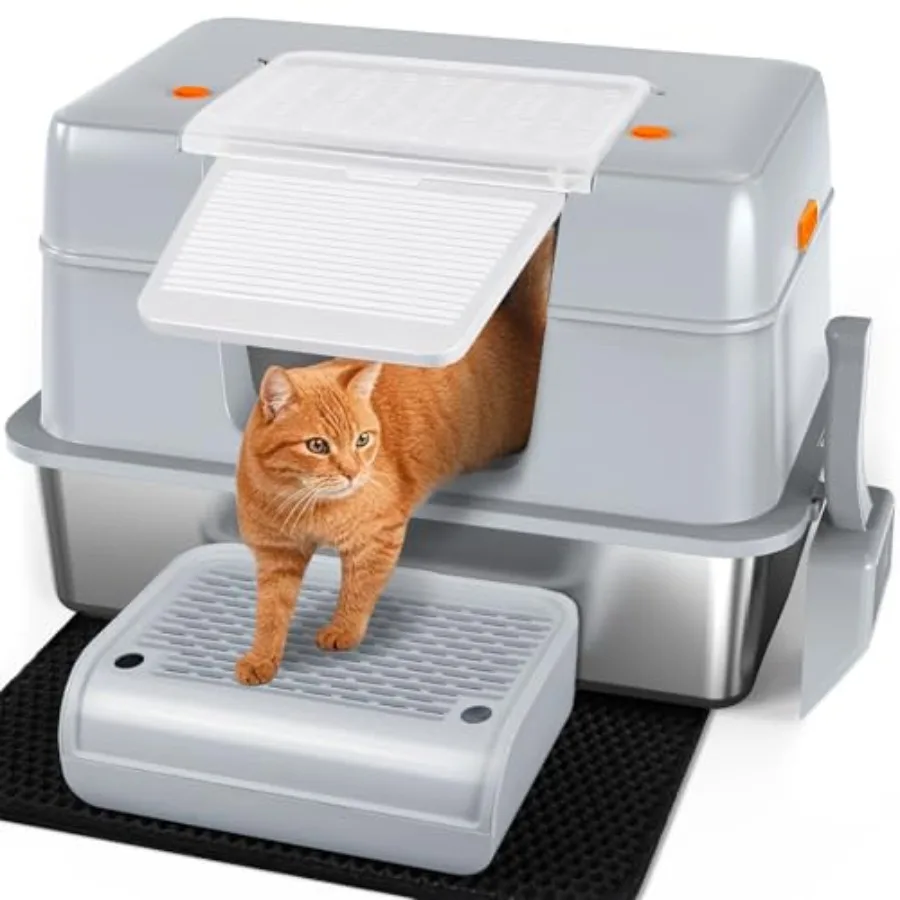 Stainless Steel Litter Box with Lid XL Side Entry Extra Large Litter Box for Big Cats and Kitty Removable Enclosed Metal Cat Pa
Stainless Steel Litter Box with Lid XL Side Entry Extra Large Litter Box for Big Cats and Kitty Removable Enclosed Metal Cat Pa