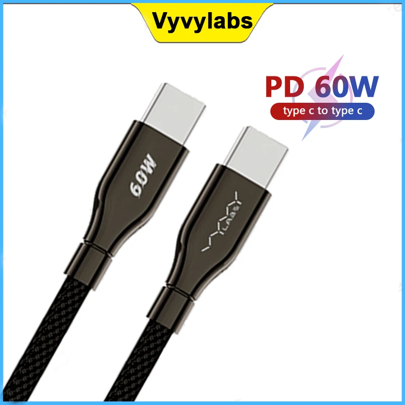Vyvylabs Type C to Type C data cable PD 60W fast charging cable for iPhone 15 14 Samsung Xiaomi Huawei Redmi Oneplus
Vyvylabs Type C to Type C data cable PD 60W fast charging cable for iPhone 15 14 Samsung Xiaomi Huawei Redmi Oneplus