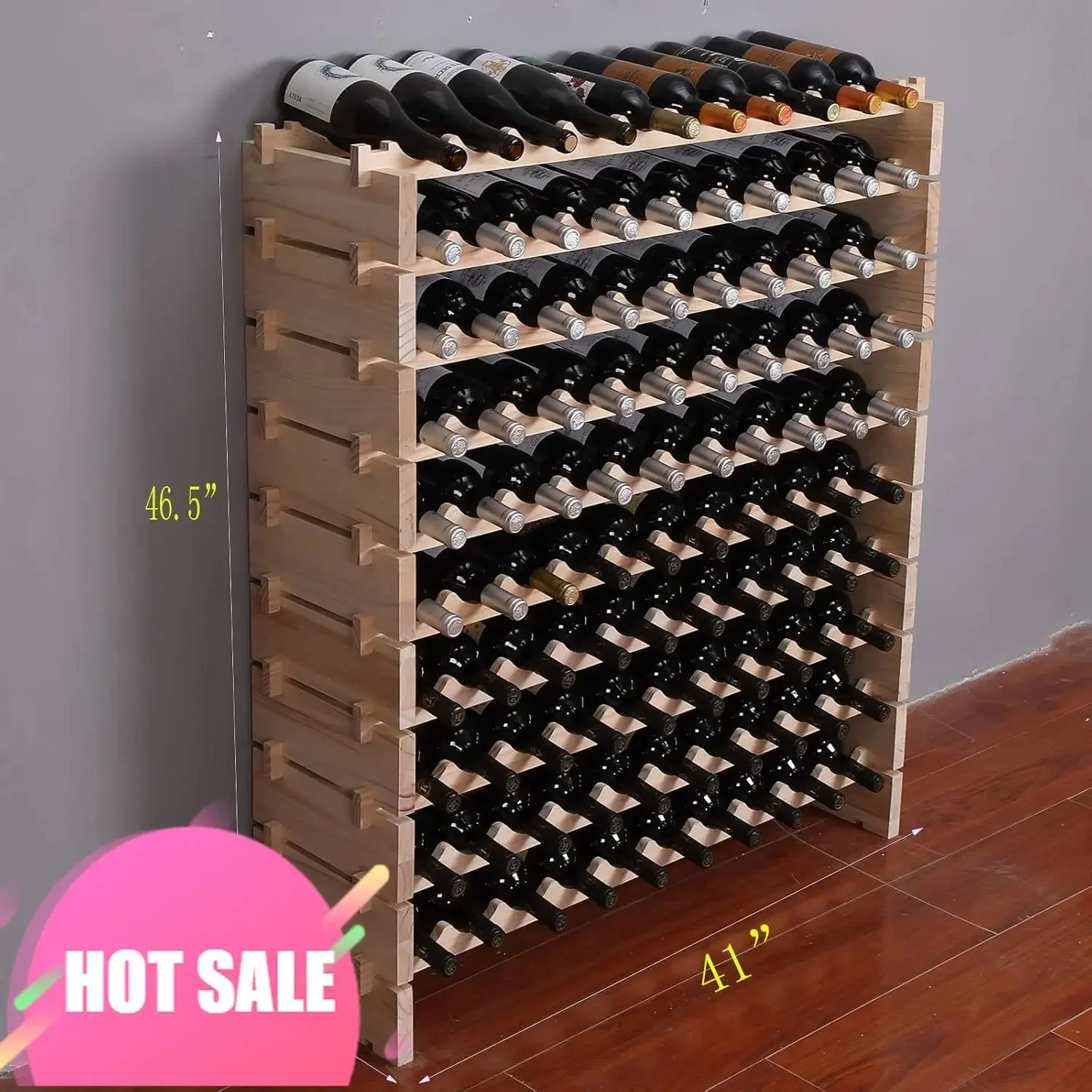 Hot salesHigh-End Wine Rack Cabinet Freestanding For Floor Wooden Stackable Storage Modular Countertop Wood Wine Holder (100bott
Hot salesHigh-End Wine Rack Cabinet Freestanding For Floor Wooden Stackable Storage Modular Countertop Wood Wine Holder (100bott