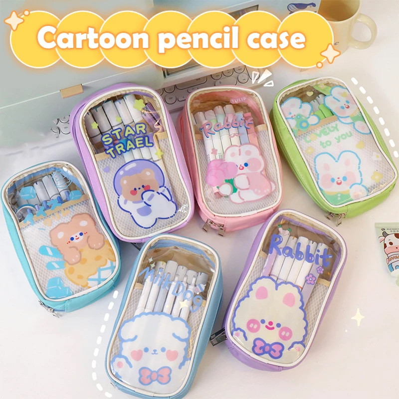Little Bear Stationery Bag Cute Pencil Case Portable Stationary Bag High-capacity Pencil Organizer Transparent Stationery Box
Little Bear Stationery Bag Cute Pencil Case Portable Stationary Bag High-capacity Pencil Organizer Transparent Stationery Box