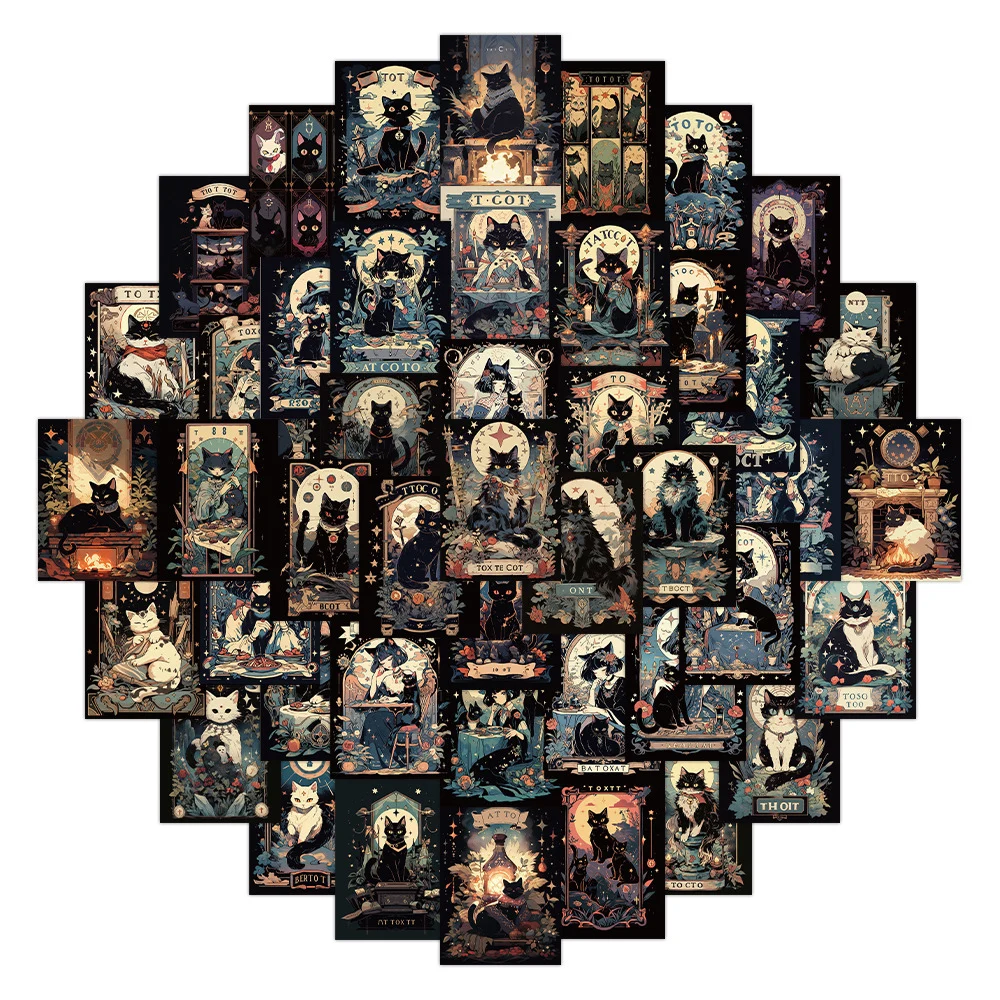 10/30/60pcs Vintage Classic Dark Black Cat Tarot Stickers Decals Laptop Phone Car Luggage Cool Decoration Waterproof Sticker
10/30/60pcs Vintage Classic Dark Black Cat Tarot Stickers Decals Laptop Phone Car Luggage Cool Decoration Waterproof Sticker