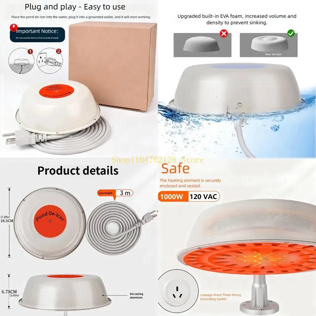 Плавающий уличный обогреватель для пруда мощностью 1000 Вт с термостатическим управлением — для борьбы с обледенением прудов и
Плавающий уличный обогреватель для пруда мощностью 1000 Вт с термостатическим управлением — для борьбы с обледенением прудов и