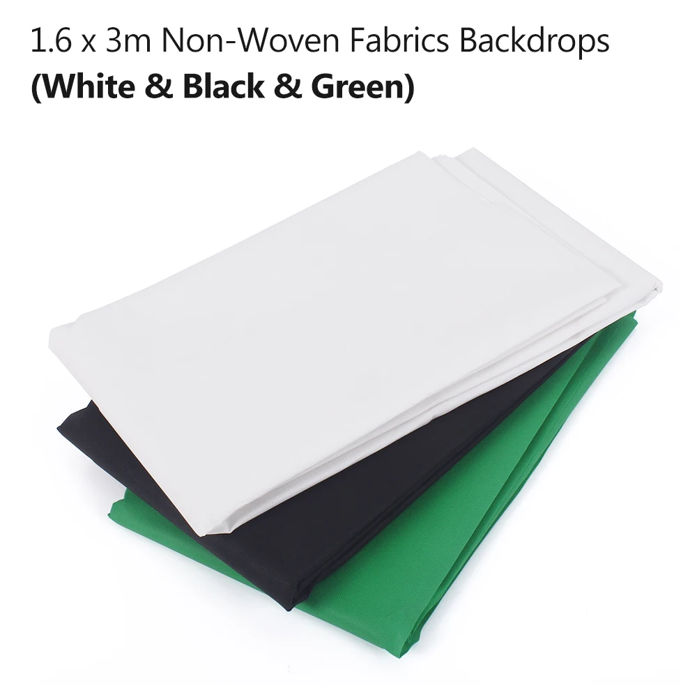 Studio Photography Backdrop Kit with 2 * /6.6 * 10ft Metal Stand Bracket+3pcs 1.6 * /Backdrops Backdround(Black/White/Green)
Studio Photography Backdrop Kit with 2 * /6.6 * 10ft Metal Stand Bracket+3pcs 1.6 * /Backdrops Backdround(Black/White/Green)