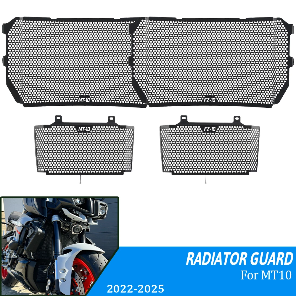 Motorcycle Radiator Guard Coolant Recovery Tank Shield Cover For Yamaha MT-10 MT10 MT 10 SP FZ-10 FZ10 FZ 10 2016 2017 2018-2025