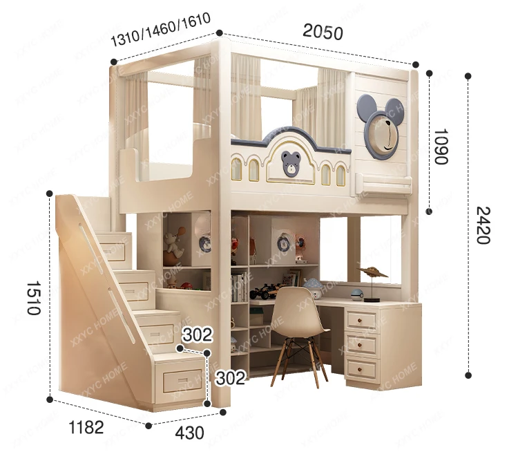Children's bed under bed under table under cabinet combination multi-function
Children's bed under bed under table under cabinet combination multi-function