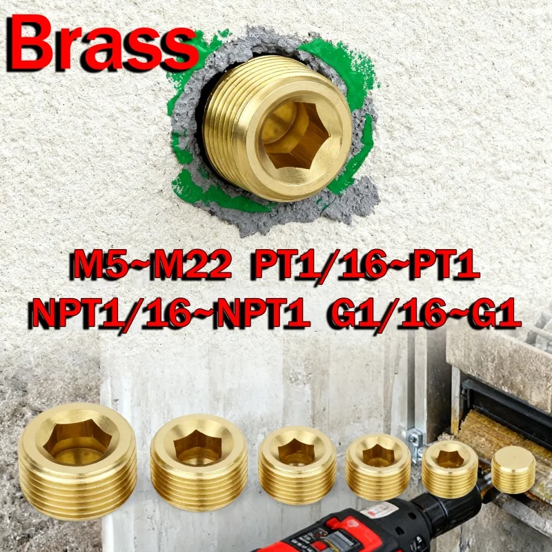 Beicai Brass Hex Plug M5~M22 1/16" 1/8" 1/4" 3/8" 1/2" 3/4" 1" Metric/PT/NPT/G Thread Brass Pipe End Cap Plug Fitting Connector
Beicai Brass Hex Plug M5~M22 1/16" 1/8" 1/4" 3/8" 1/2" 3/4" 1" Metric/PT/NPT/G Thread Brass Pipe End Cap Plug Fitting Connector
