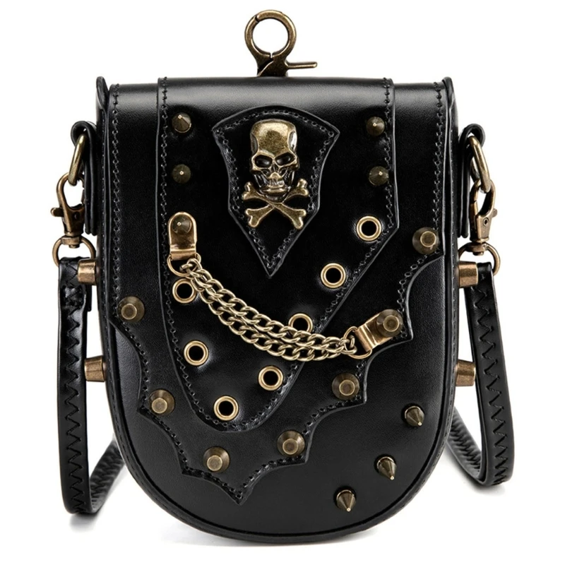 652F Punk Black Crossbody Bag for Girls Small Leather Shoulder Bag Gothic Waist Purse for Travel and Shopping
652F Punk Black Crossbody Bag for Girls Small Leather Shoulder Bag Gothic Waist Purse for Travel and Shopping