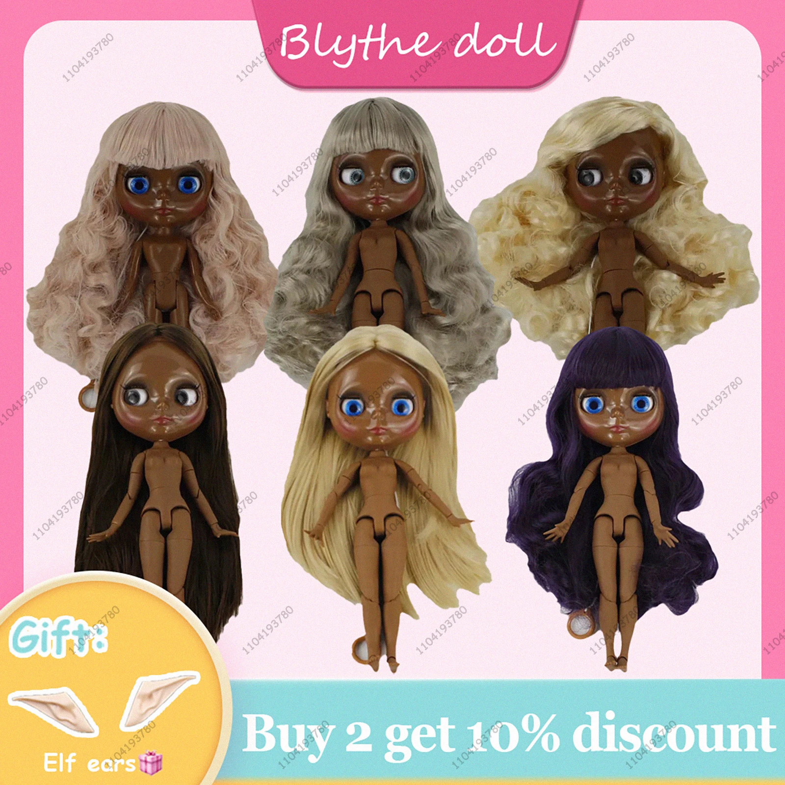 ICY DBS Blyth Doll 19 Joints 30CM Body 1/6 Doll Azone Deep Dark Skin Glossy Face Hand-painted Finished Makeup DIY Costume Toy
ICY DBS Blyth Doll 19 Joints 30CM Body 1/6 Doll Azone Deep Dark Skin Glossy Face Hand-painted Finished Makeup DIY Costume Toy