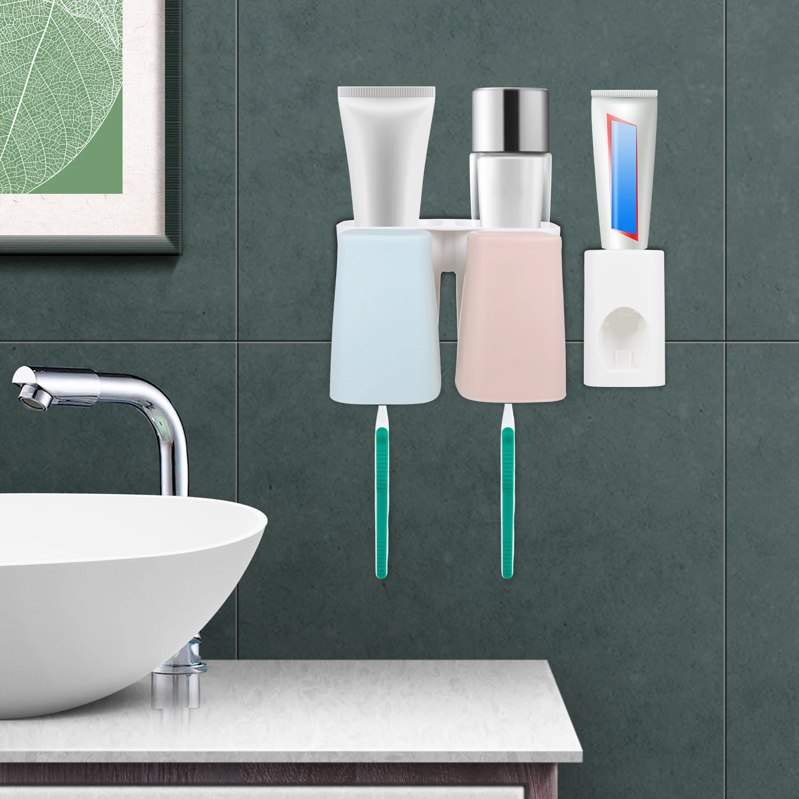 Toothpaste Rack Toothbrush Holder Bathroom Suspension Washroom Organizer UV Resistant Multi Purpose Storage for Razor
Toothpaste Rack Toothbrush Holder Bathroom Suspension Washroom Organizer UV Resistant Multi Purpose Storage for Razor