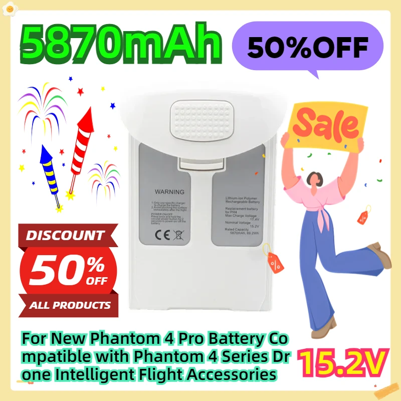 For New Phantom 4 Pro Battery Compatible with Phantom 4 Series Drone Intelligent Flight Accessories 5870mAh
For New Phantom 4 Pro Battery Compatible with Phantom 4 Series Drone Intelligent Flight Accessories 5870mAh